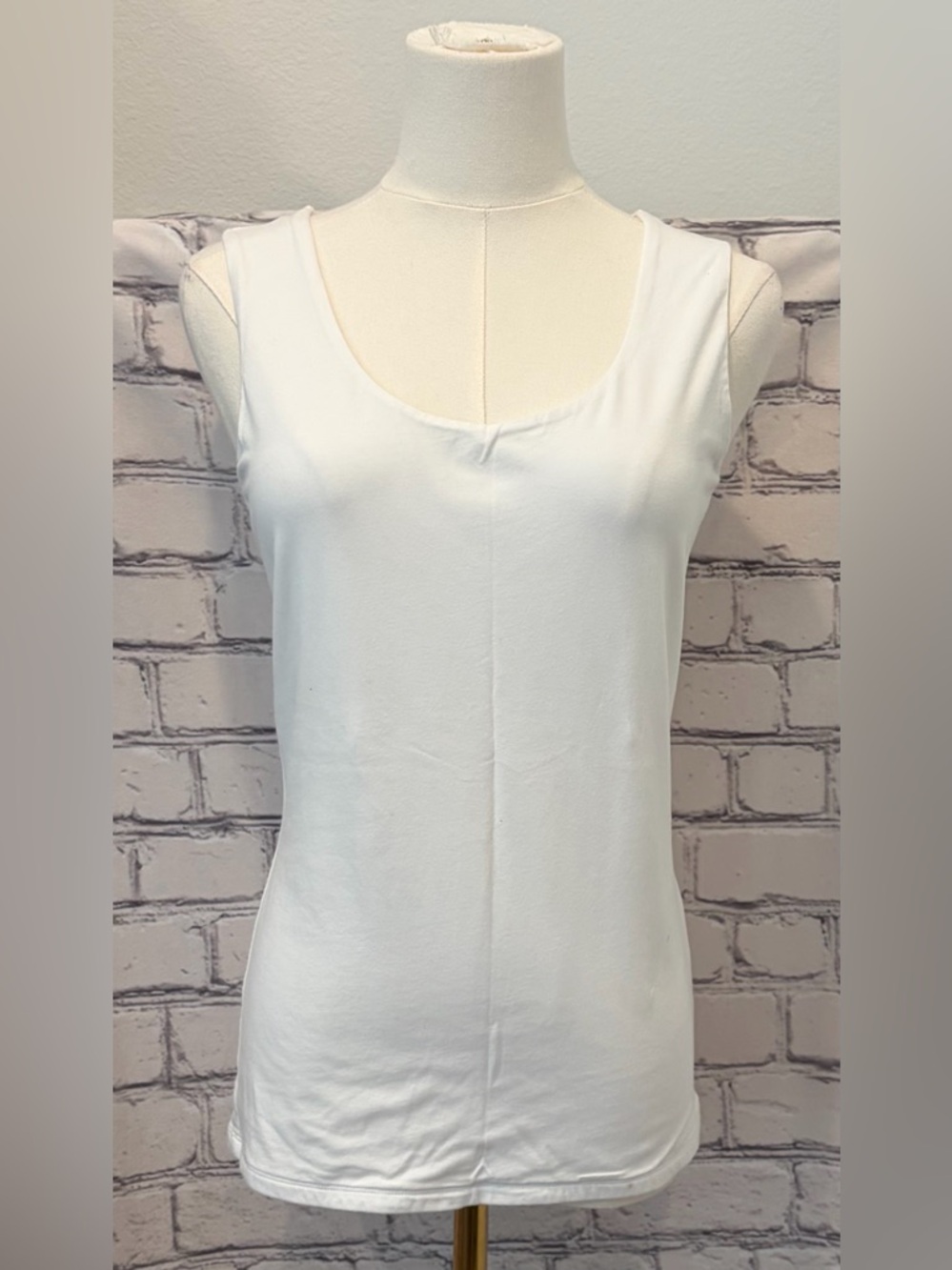 Boden Size:4 Woman White Women's Sleeveless Top 91% Cotton